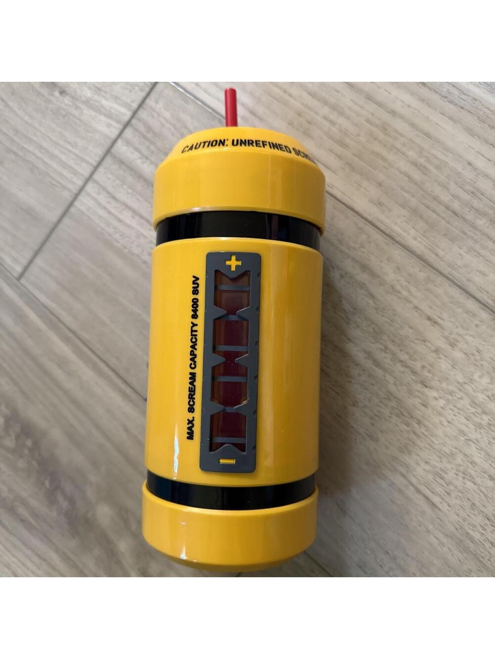 Disney Monsters Inc. Scream Canister Water Bottle Parks Collectible red Straw